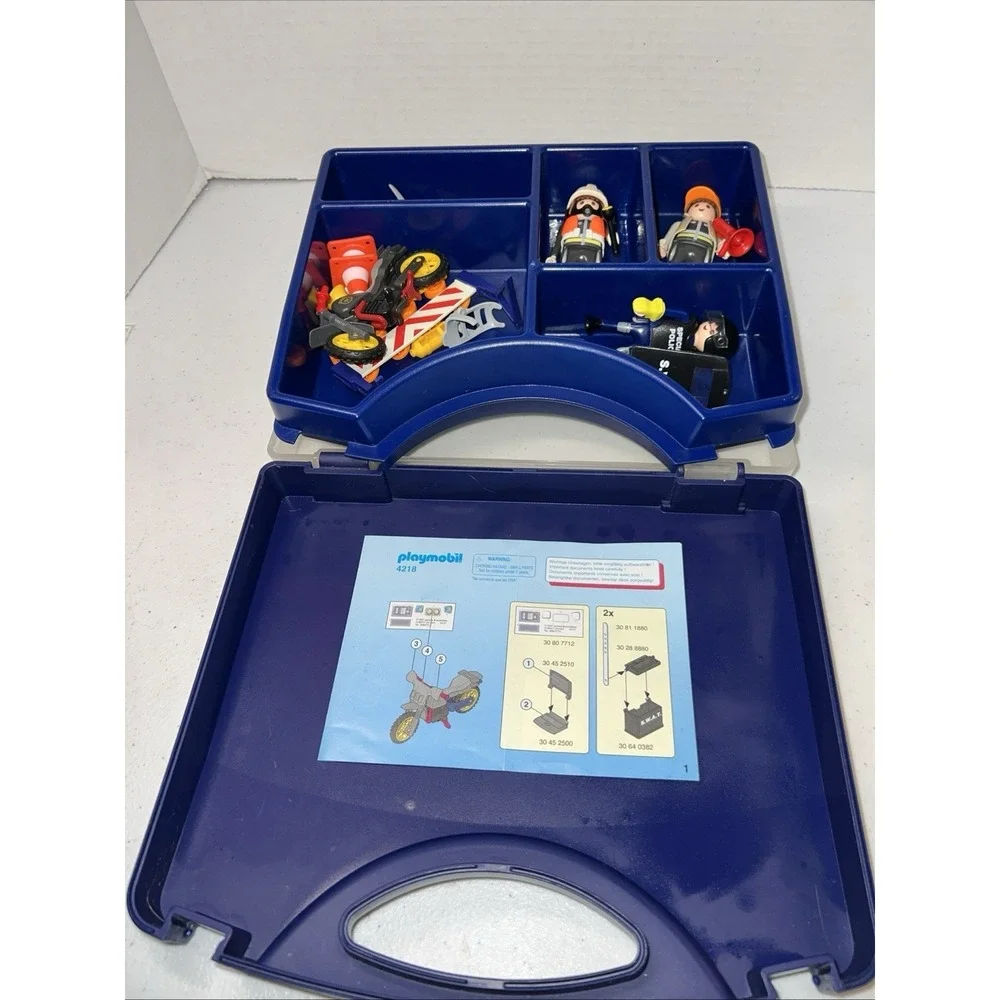 PLAYMOBIL 4218 S.W.A.T. Police Play Set And Carry Case - Incomplete